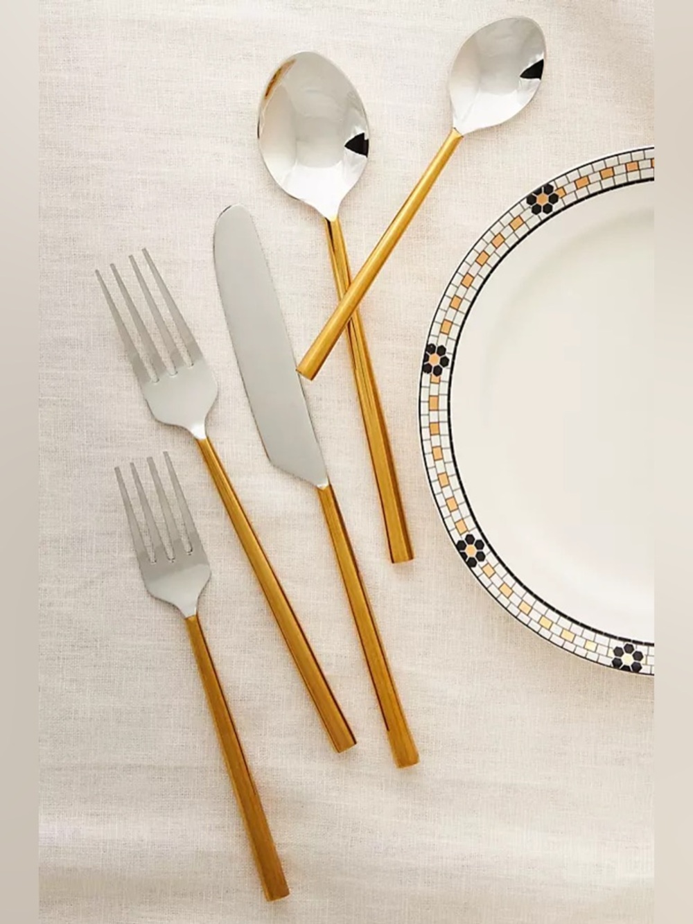 NWT Anthropologie The Samson Stainless Steel Flatware Set